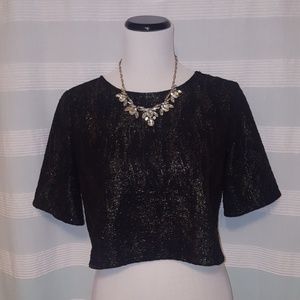 Black and gold crop top